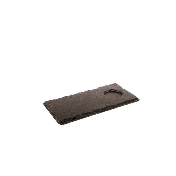 Slate tray with one hole 25x12cm - плато от естествен камък Slate tray with one hole 25x12cm - плато от естествен камък