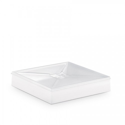 Comatec Take Away - Crystal "Bento" flat lid, кутия с 100 броя плоски капаци Comatec Take Away - Crystal "Bento" flat lid, кутия с 100 броя плоски капаци