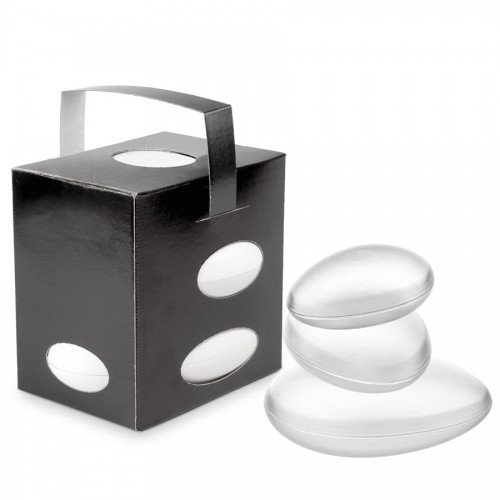 Comatec Take Away - Black "Galet" lunch box + frosted crystal galets, кутия с 100 броя кутии за обяд Comatec Take Away - Black "Galet" lunch box + frosted crystal galets, кутия с 100 броя кутии за обяд