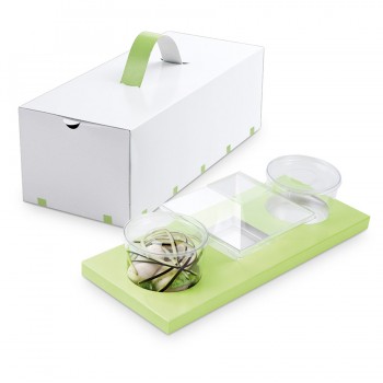 Comatec Take Away - Green "Triptik" box wedge A, кутия с 100 броя кутии за обяд