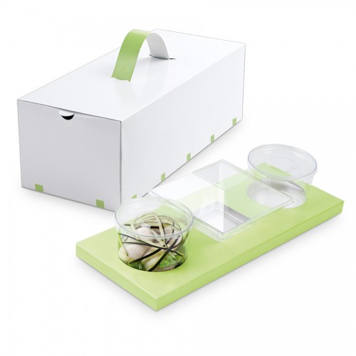 Comatec Take Away - Green "Triptik" box wedge A, кутия с 100 броя кутии за обяд Comatec Take Away - Green "Triptik" box wedge A, кутия с 100 броя кутии за обяд
