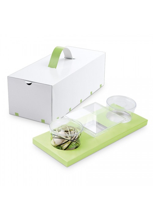 Comatec Take Away - Green "Triptik" box wedge A, кутия с 100 броя кутии за обяд Comatec Take Away - Green "Triptik" box wedge A, кутия с 100 броя кутии за обяд