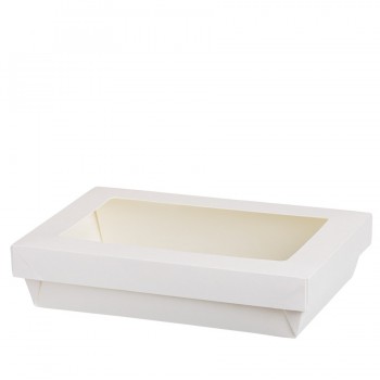 Comatec Take Away - Natural white box + lid 1300ml, кутия с 250 броя кутии за храна + капак