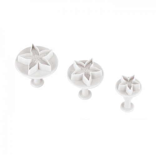"Pastry tools" - Petunia cutter 3 pcs set, 3 броя резци с бутало петуния "Pastry tools" - Petunia cutter 3 pcs set, 3 броя резци с бутало петуния