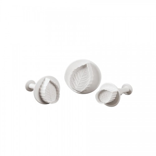 "Pastry tools" - Rose leaf cutter 3 pcs set, кутия с 2 к-кта резци с бутало - листа на роза "Pastry tools" - Rose leaf cutter 3 pcs set, кутия с 2 к-кта резци с бутало - листа на роза