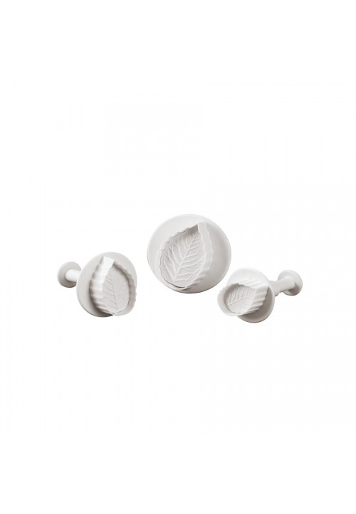 "Pastry tools" - Rose leaf cutter 3 pcs set, кутия с 2 к-кта резци с бутало - листа на роза "Pastry tools" - Rose leaf cutter 3 pcs set, кутия с 2 к-кта резци с бутало - листа на роза