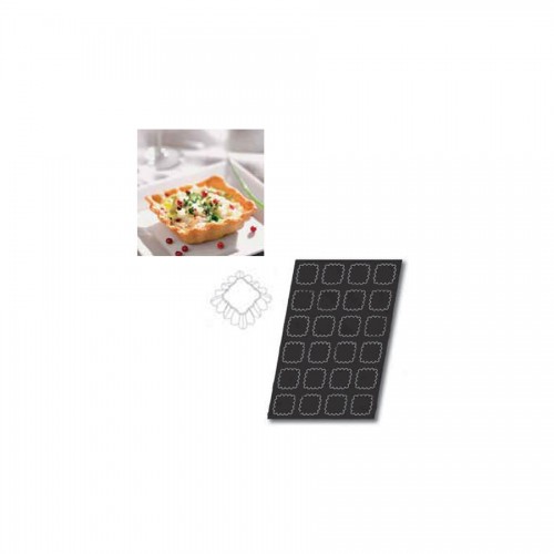 "Silicone Molds"- Flutes square tartlets, форма за печене "Нагънати квадратни тарталети"